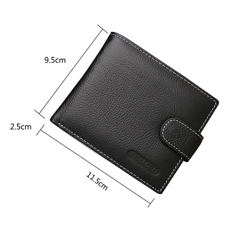 Bag Leather Men Wallets Cow Leather Solid Retro Style Zipper Purse Man Card Horders Multifunctional Money Clip Male Wallet