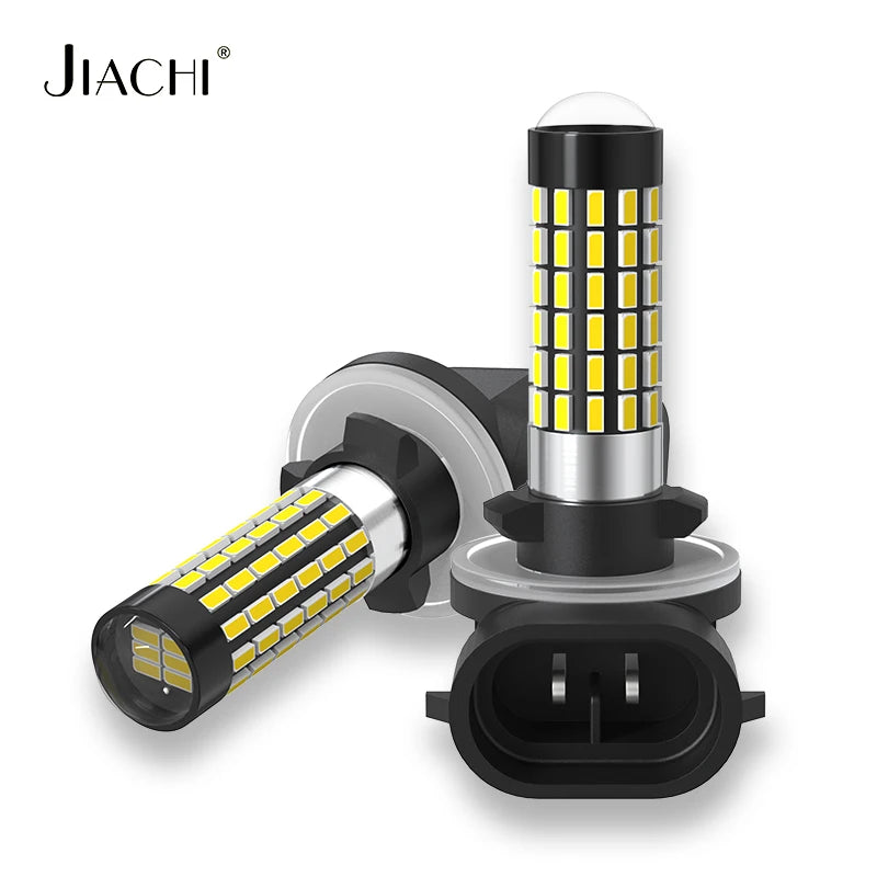 Jiachi 2PCS H1 H3 Replacement Bulb H7 H10 880 881 5202 Led Auto Fog Lamp 3014 78 Chip Daytime Running Light 6000K White 12-24V