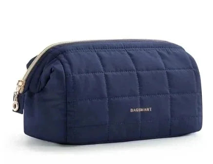 BAGSMART Travel Makeup Bag Cosmetic Bag for purse Make Up Brush Organizer Case for Women Large Wide-open Portable Pouch