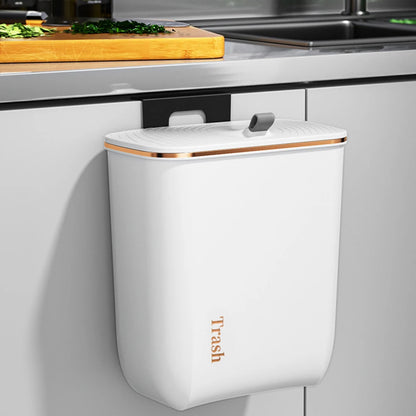 【Lifeideas】Kitchen Bathroom Hanging Waste Bin with Lid Wall Mounted Garbage Can for Cabinet Under Sink Waste Garbage Compost B