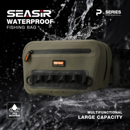 Seasir Waterproof Fishing Waist Bag Multifunctional Suspension large capacity 4L Bag 1680D PVC fishing storage bag