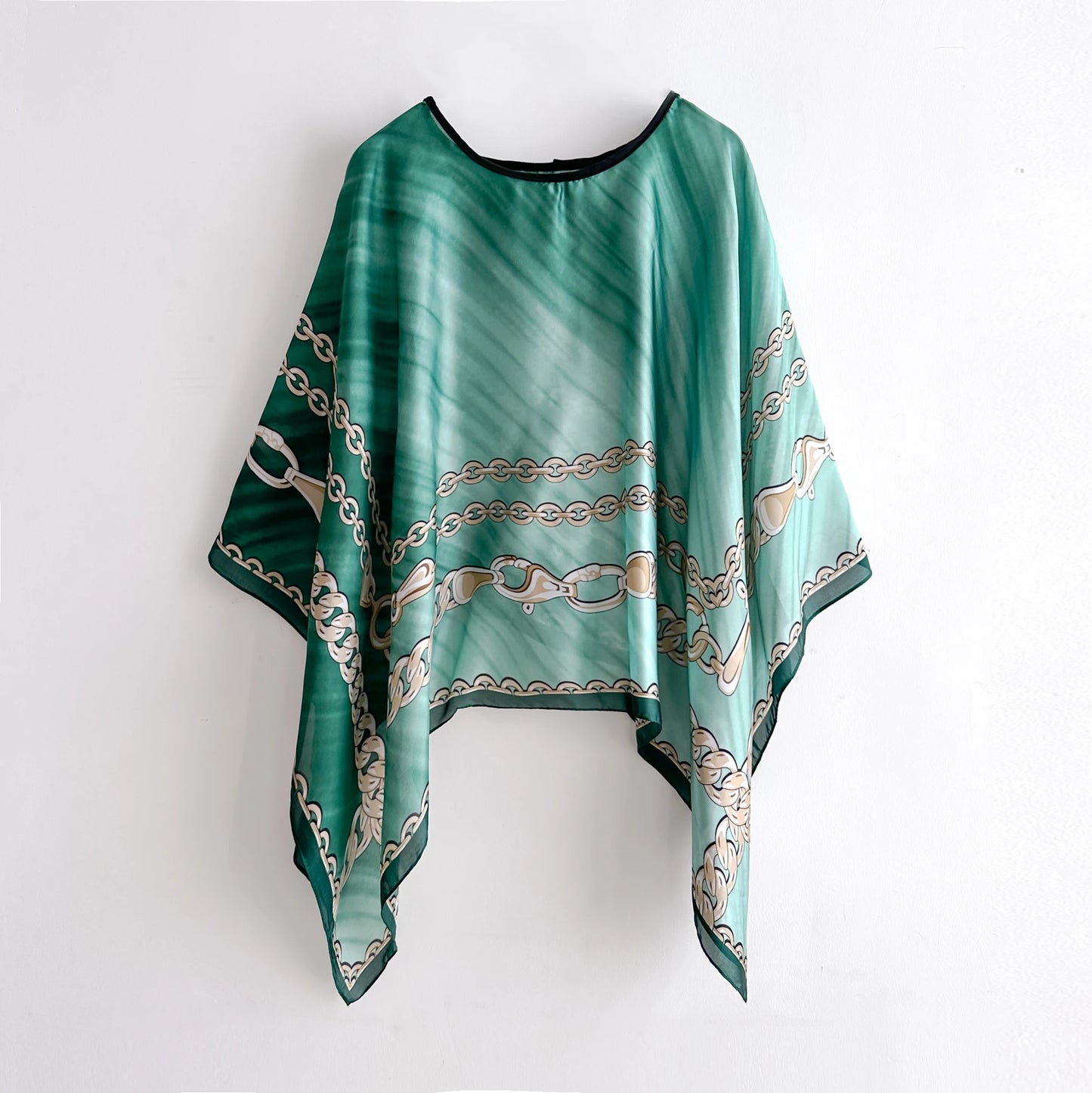 2024 New Poncho Cloak Thin Scarf Women Simulated Silk Pullover Versatile Scarves Shawls Sun Protection Clothing Beach Clothes