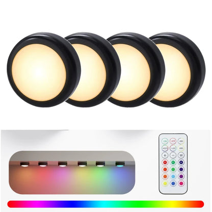 Under Cabinet Lighting Remote Control Wireless Shelf Light Battery Operated Lights Night Light Timmer for Closet Bedroom Kitchen