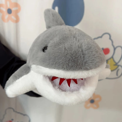 Stuffed Plush Animals Toys Hand Finger Story Puppet Kawaii Dolls Educational Toys Grey Shark Hands Kids Toy Birthday Gift