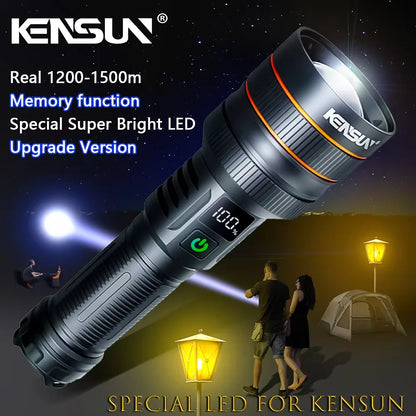 Strong Light Lantern High Power LED Flashlight USB Rechargeable Powerful Tactical Torch Super Long Range Lamp Outdoor Fishing