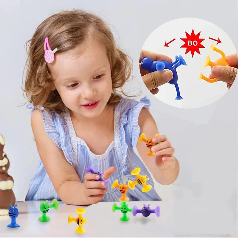 Soft Building Blocks Suction Cup Toys DIY Puzzle Sticky Game Children Bath Toys Montessori Sensory Stress Release Toy for Autism