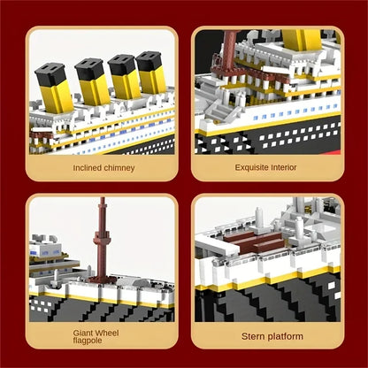 Titanic cruise ship small particle assembly building blocks male and female couples male and female gifts boutique decoration