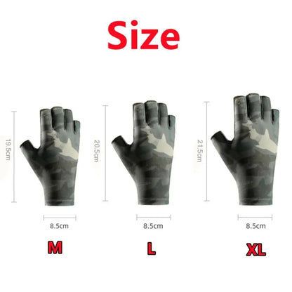 2pcs Elastic Fishing Gloves Profession Breathable Sweat-absorbent Men Cycling Gloves Anti-slip Sun Protection Fingerless Gloves