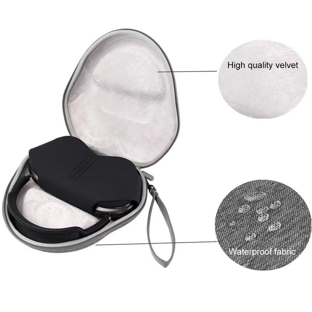 Travel Carry Bag with Hand Strap Carrying Box Cover Anti-Scratch Protective Pouch for Airpods Max Wireless Headset
