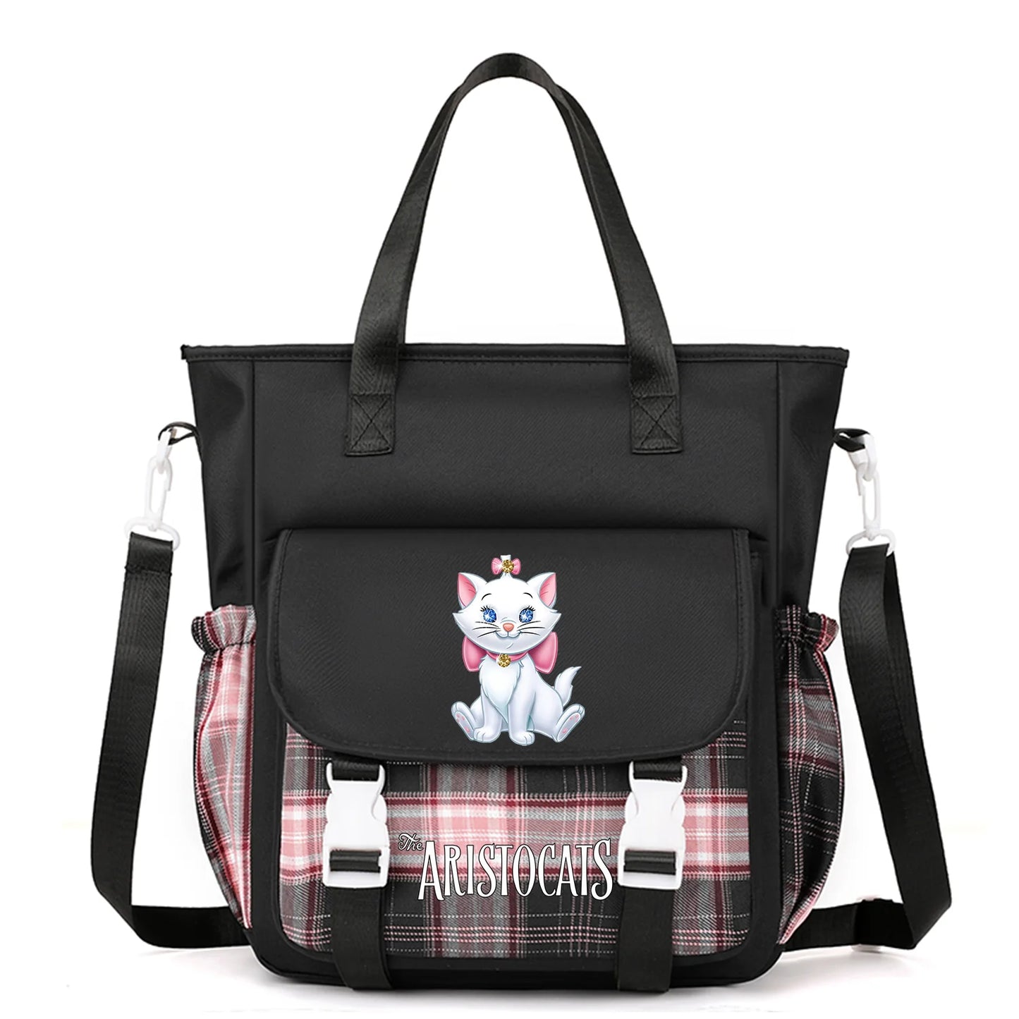 The Aristocats Marie Cat Handbag Shoulder Bag Messenger Bag Carrying Bag for Teenager Girls Boys Schoolbag Travel Shoulder Bag