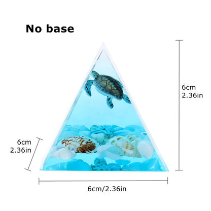 Cute Pyramid Turtle Jellyfish Shark Shell Epoxy Resin Desk Ornaments Children Bedroom Room Decoration for Kids Gift Glow Night