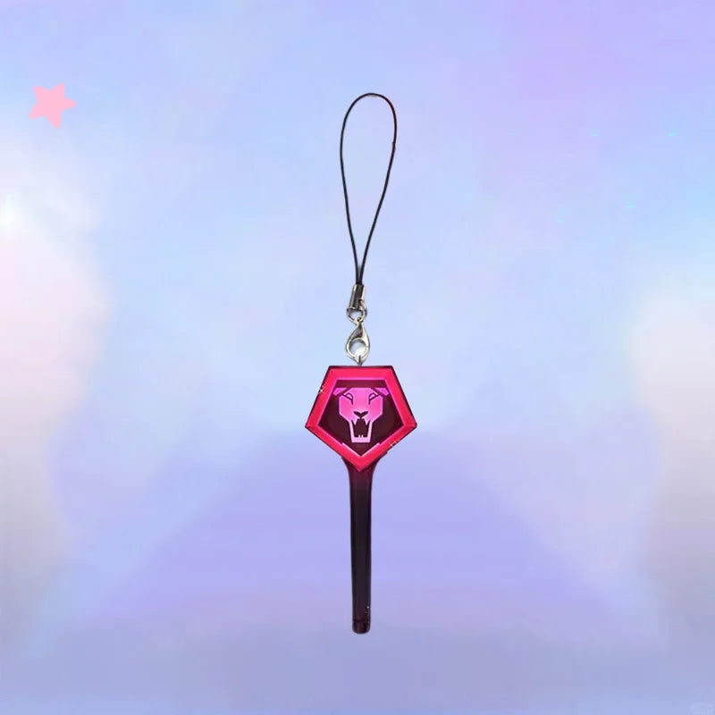 1-9PCS KPop Demo Hunters Keychain Tiger Saja Boy Cosplay Bag Hanging Pendant Anime Keyrings Bag Charms Xmas Gift Necklace Set