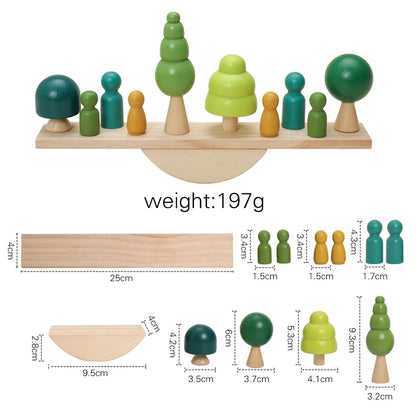 Wooden Forest Building Blocks Simulate Green Natural Tree Toys Baby Creative Scene Placement Game Educational Toy Baby's Present