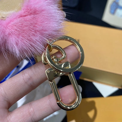 2025 new handmade cartoon plush keychain three-dimensional exquisite cute bag pendant couple model