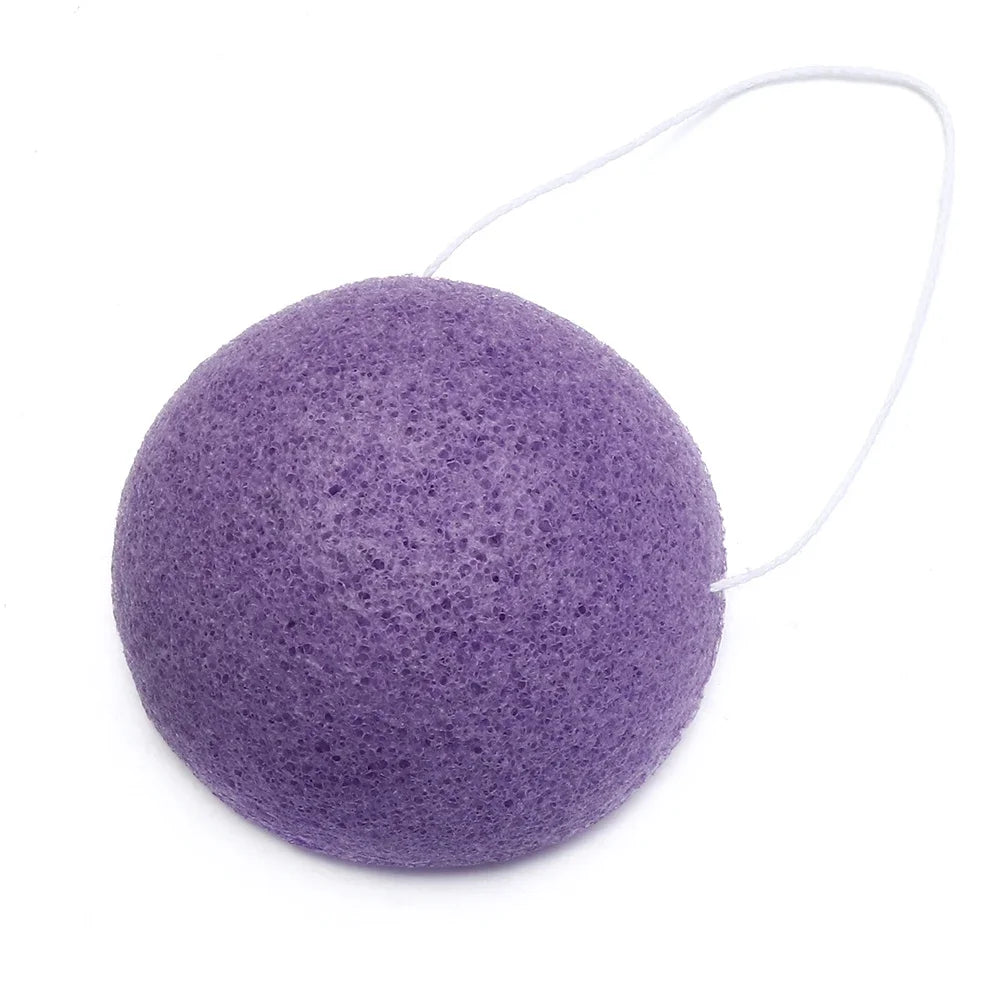 Soft Texture Face Wash Puff Konjac Cleaning Sponge Round Face Wash Cleaning Sponge Natural Fiber Facial Cleansing Exfoliator