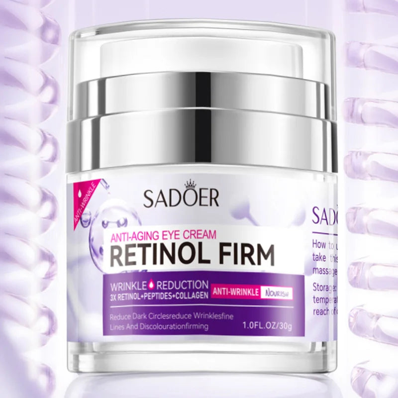 SADOER Retinol Eye Cream Anti Dark Circles Removal Eye Bags Moisturizing Brightening Firming Beauty Eyes Skin Care Products