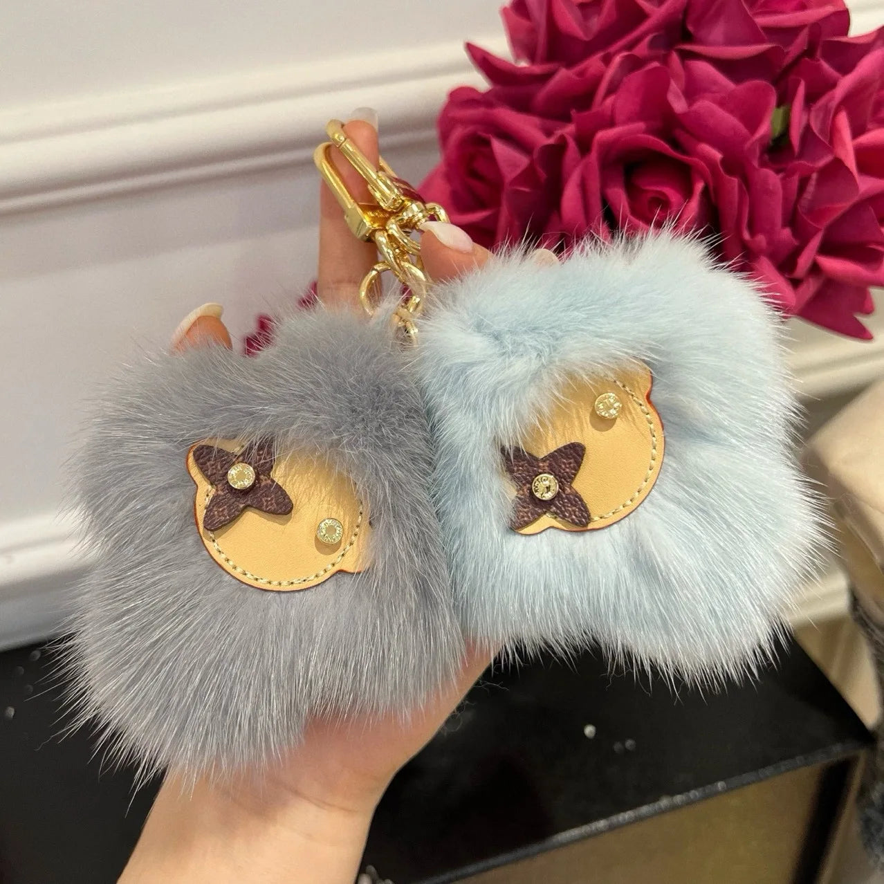 2025 new handmade cartoon plush keychain three-dimensional exquisite cute bag pendant couple model