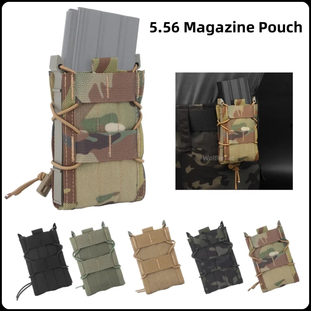 5.56 9mm ammunition bag AK M4 AR15 rifle pistol single magnetic bag Molle soft leather case