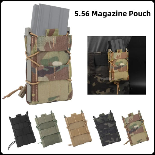 5.56 9mm ammunition bag AK M4 AR15 rifle pistol single magnetic bag Molle soft leather case