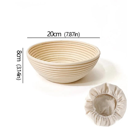 Oval/Round Bread Rattan Fermentation Basket Handmade Rattan Wicker Baking Bowl Kitchen Tool for Home Bakers Bread Baking Tools
