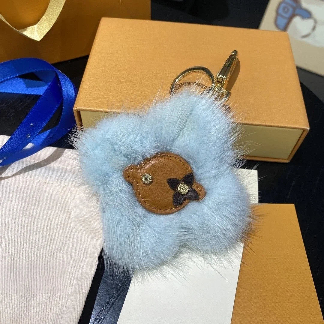 2025 new handmade cartoon plush keychain three-dimensional exquisite cute bag pendant couple model