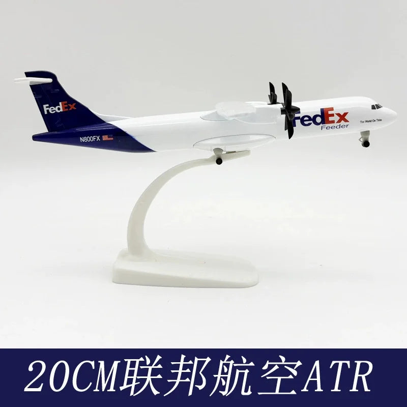 1 400 model planes Air FEDEX Airlines ATR Metal scale aircraft 20cm Diecast airplane models w Wheels Landing Gears Toys