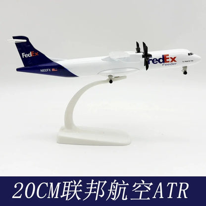 1 400 model planes Air FEDEX Airlines ATR Metal scale aircraft 20cm Diecast airplane models w Wheels Landing Gears Toys