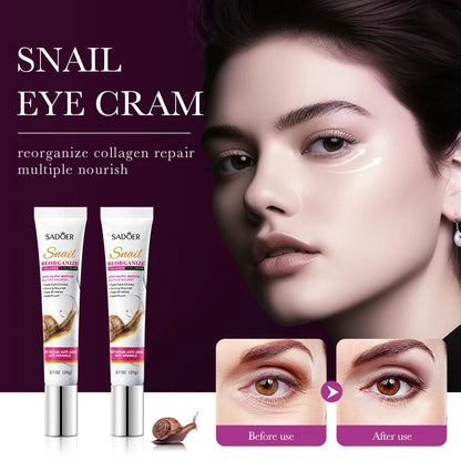 ﻿ Snail Collagen Eye Cream Anti Dark Circles Instant Remove Eyes Bags Puffiness Brighten Moisturizer Firm Eyes Skin Care Product