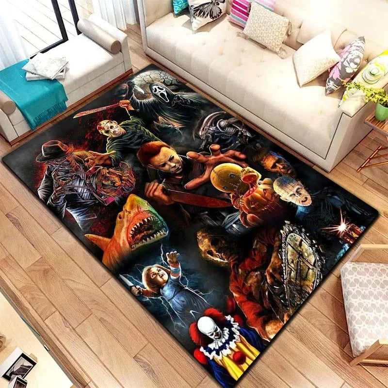 VIKAMA M-Michael Myers Horror Halloween Decorative Warmer Rug Home Living Room Bedroom Carpet Bathroom Kitchen Non Slip Carpet