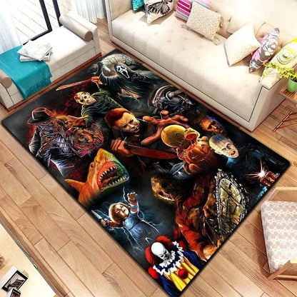 VIKAMA M-Michael Myers Horror Halloween Decorative Warmer Rug Home Living Room Bedroom Carpet Bathroom Kitchen Non Slip Carpet
