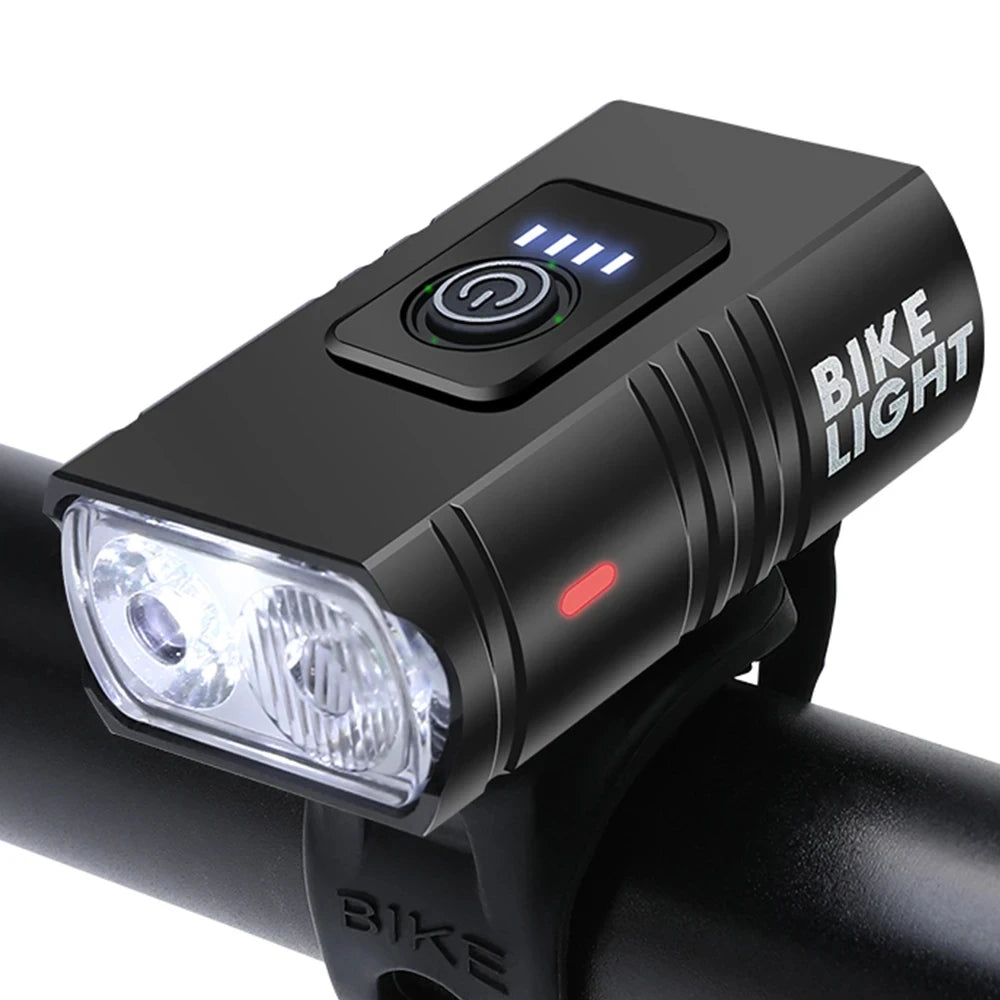 USB Rechargeable T6 LED Bike Light 6 Modes Front MTB Bicycle Headlight Flashlight Cycling Lamp for Night Riding Safety