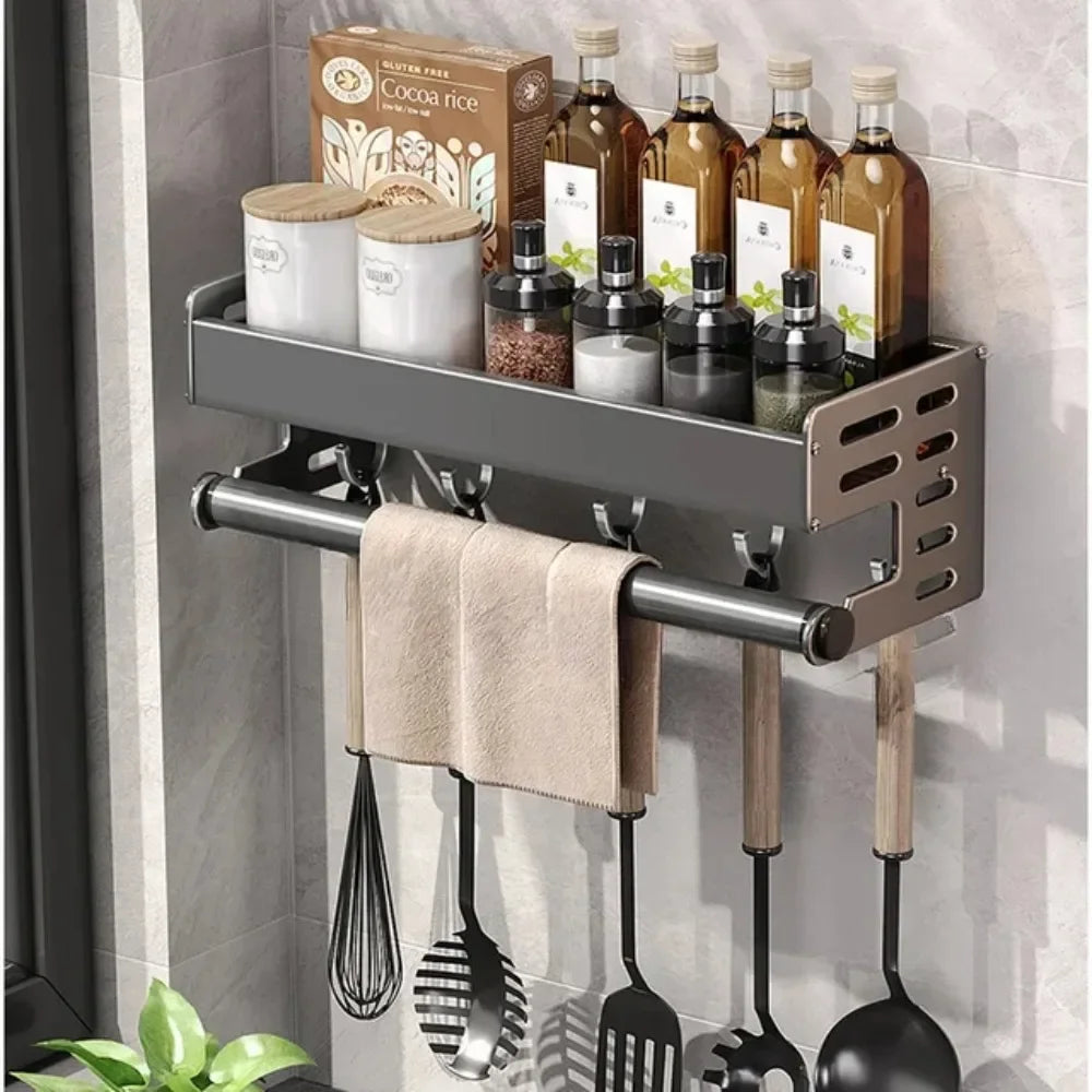 Wall Mounted Kitchen Storage Strong Load-bearing Kitchen Storage Shelf Rack Easy To Install Household Waterproof Knife Holder