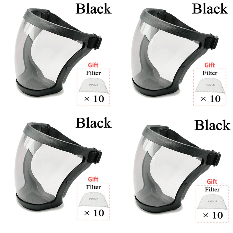 Transparent Security protection Full Face Shield Kitchen Anti-splash Face Shield Anti-fog Safety Glasses Face Mask With Filters