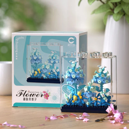 New product 7345-7348 Star Flower Language Rainbow Bouquet Assembled Toys Girls Rose Building Block Ornaments