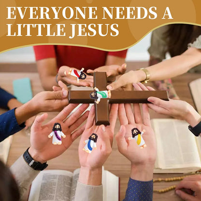 20Sets Easter Tiny Jesus Toys Include 20 Mini Jesus Figurine 20 Cards And Organza Bags Little Jesus Religious Gift