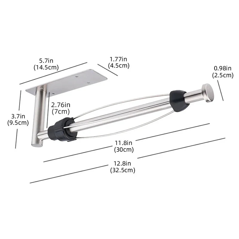 Stainless Steel Paper Towel Holder Punch-free Bathroom Toilet Paper Holder Storage Rack Kitchen Organizer Adhesive Wall Mount