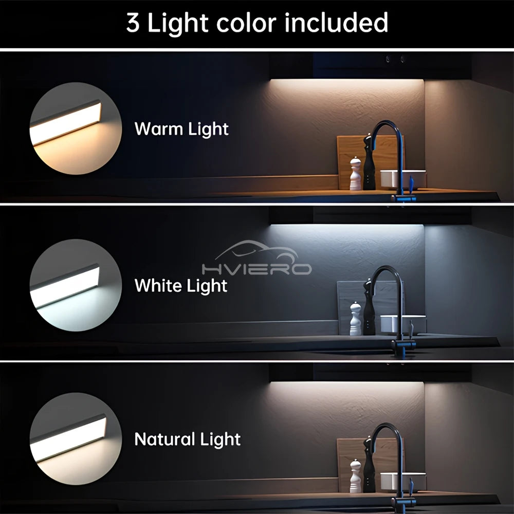 Sensor Wireless 3color in One Lamp Night Light Motion USB Under Cabinet For Bedroom Wardrobe closet cupboard Indoor Lighting