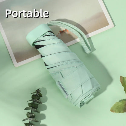 UPF50+ Mini Umbrella Sun Protection Pocket Umbrella Capsule Rainproof Outdoor Traveling Sunshade Portable Parasol Rain Umbrella