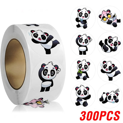 100-500pcs Cute Panda Animals Stickers for Kids School Encouragement Students Games Toy Reward Labels Stationery Stickers
