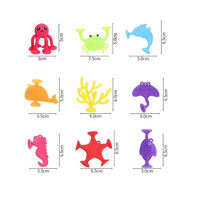 Soft Building Blocks Suction Cup Toys DIY Puzzle Sticky Game Children Bath Toys Montessori Sensory Stress Release Toy for Autism