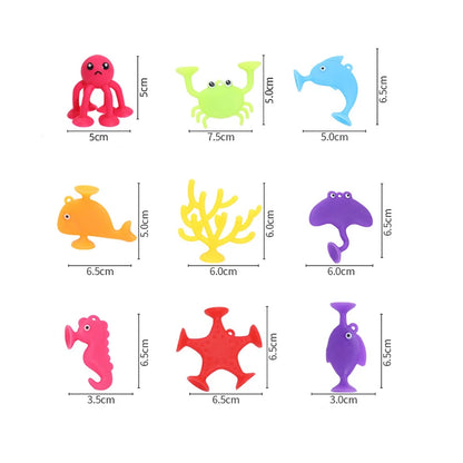 Soft Building Blocks Suction Cup Toys DIY Puzzle Sticky Game Children Bath Toys Montessori Sensory Stress Release Toy for Autism