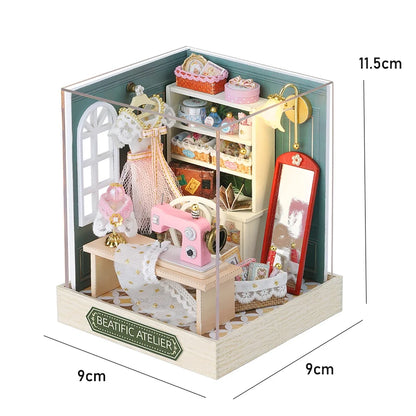 Wooden Miniature Doll House 3D Puzzle Toy Assembled DollHouses Building Model Kit Making Room Toys Decorations With Furniture