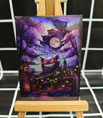 64Pcs/set 66X91Mm PTCG Starry Sky Gengar Card Sleeves Fragments Color Flash Ws PTCG Card Protective Cover Anime Cards Gift Toys