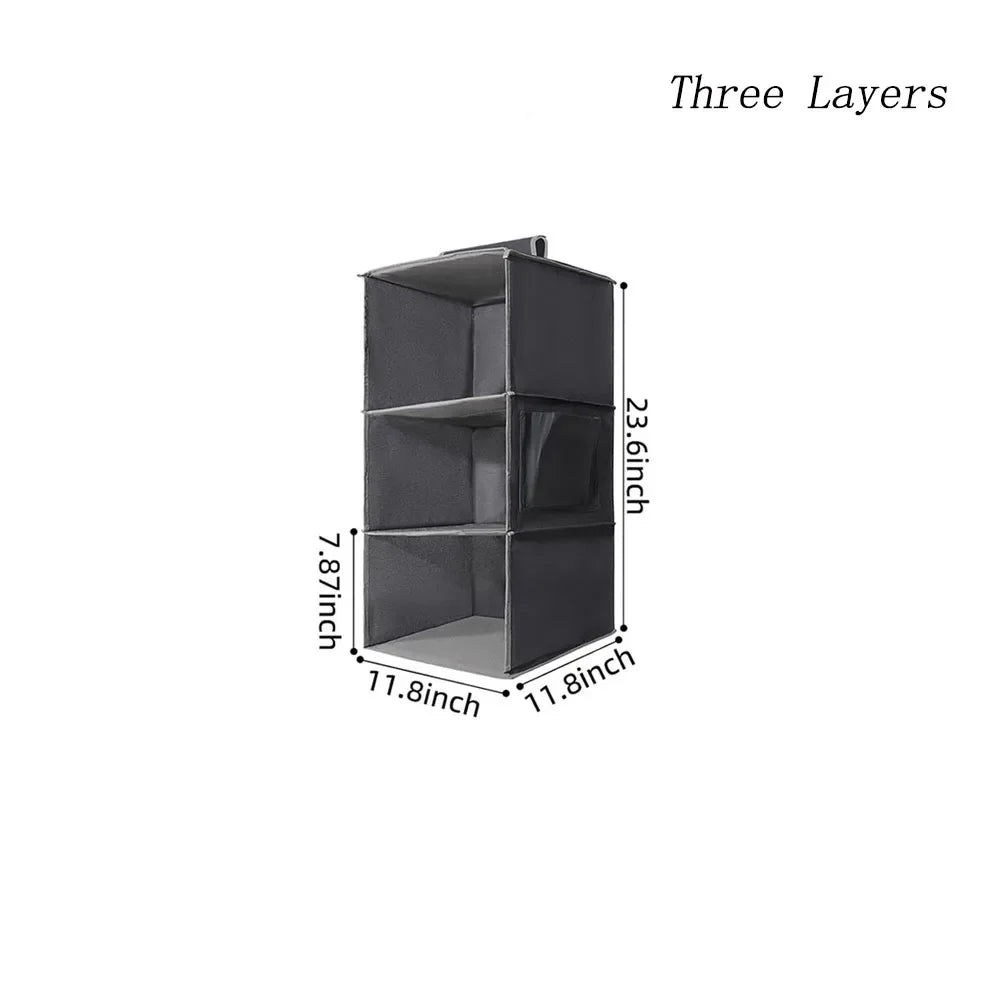 3/4/5/6 Layers Hanging Luggage Organizer Bag Large Capacity Foldable Clothes Storage Bag Portable Breathable Wardrobe Garment