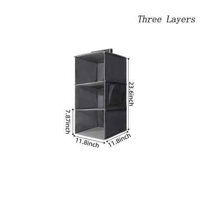 3/4/5/6 Layers Hanging Luggage Organizer Bag Large Capacity Foldable Clothes Storage Bag Portable Breathable Wardrobe Garment