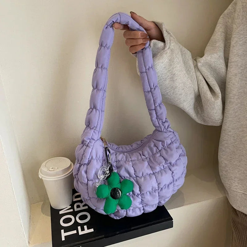 Women's Bag Korean Version Sweet Girly Style Shoulder Bag Fashion Casual Bubble Dumpling Bag Fold Cloud Bags Fashion Exquisite