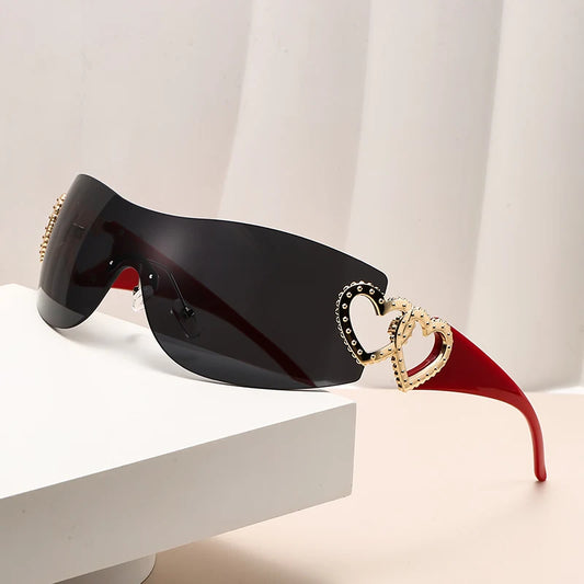 New Women Fashion Sun Glasses Outdoor Sun Protection Glasses Frameless Sunglasses Women Future Eyeglass Sports Glasses Uv400