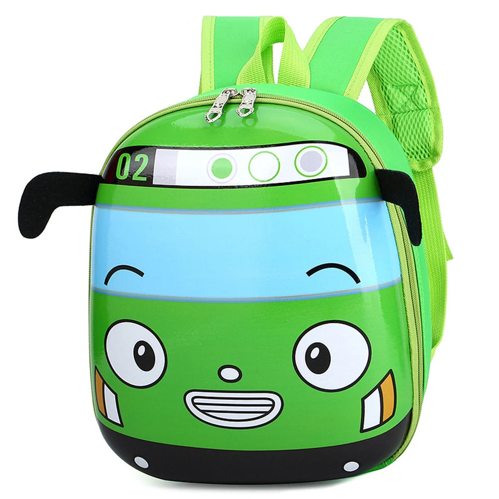 3D Cartoon Bus Toddler Backpack Small Kindergarten Children School Bag School Bookbag for Boys Girls Go for An Outing