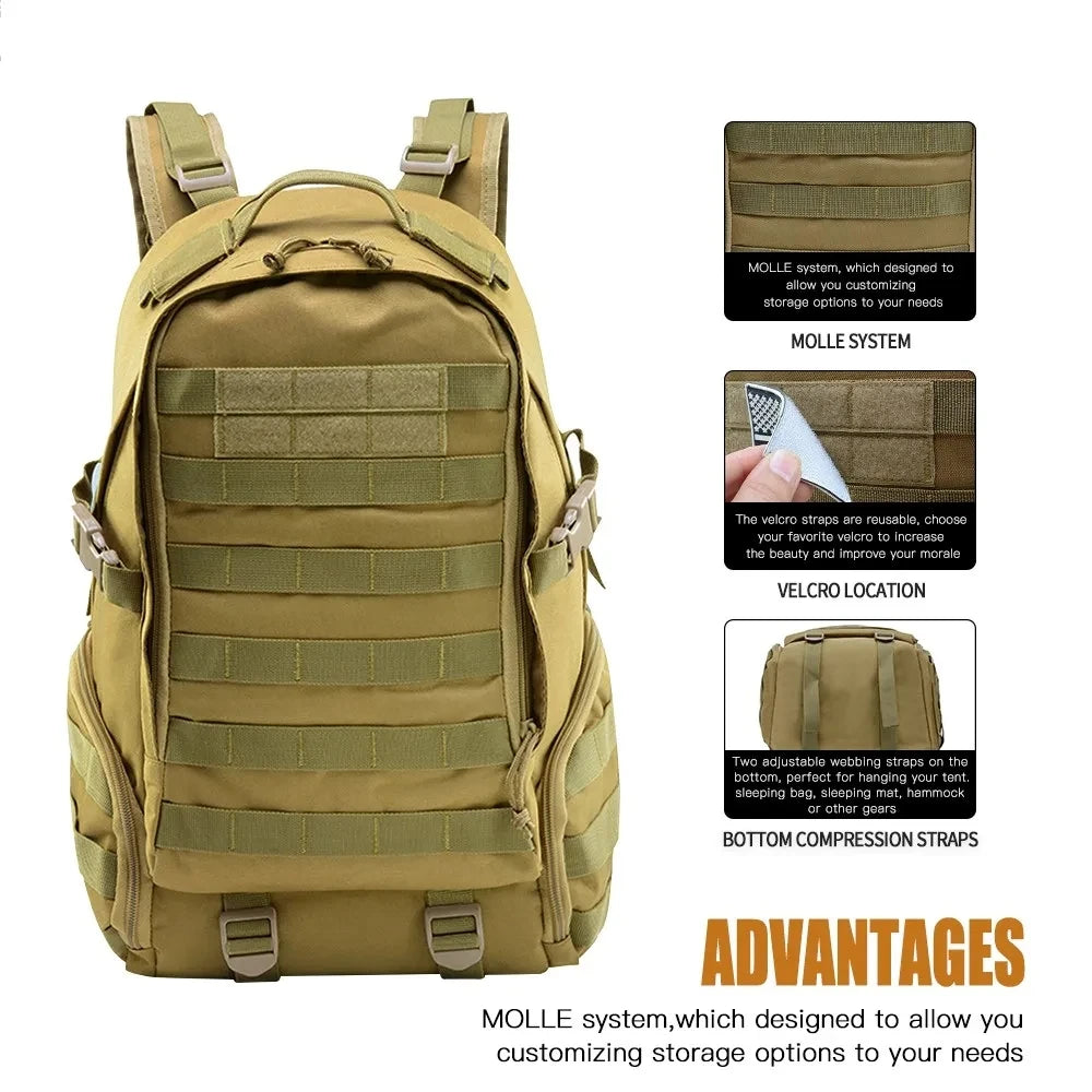 30L Hiking Tactical Backpack 900D Oxford Outdoor Waterproof Bags Molle Camping Rucksack Hiking Bag Climbing Bags Hunting Bag
