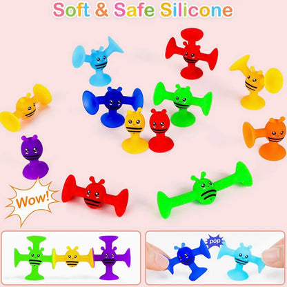 Soft Building Blocks Suction Cup Toys DIY Puzzle Sticky Game Children Bath Toys Montessori Sensory Stress Release Toy for Autism